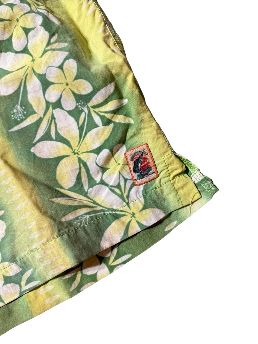 Tommy Bahama Men’s Large Swim Trunks Green Yellow Floral Tropical Resort Lined